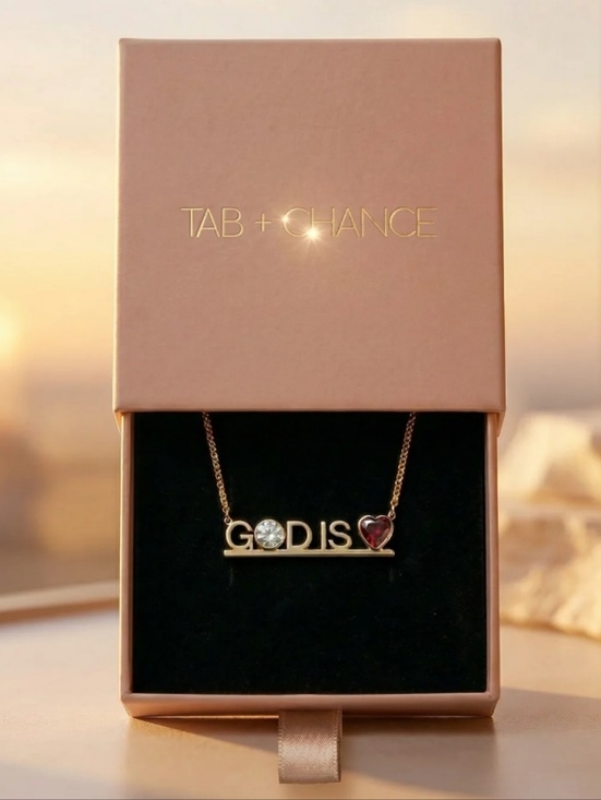 Jewelry - Gold 'GOD IS ❤️' Heart Pendant Necklace